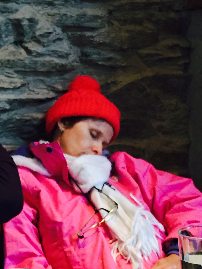 Jen snoozing whilst we coffee