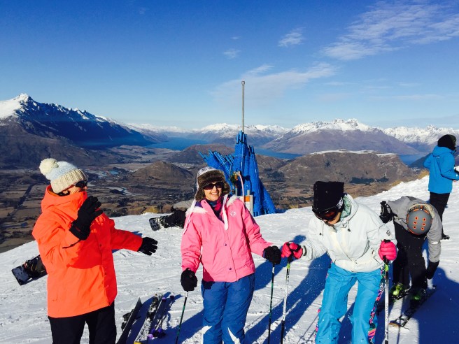 Shaz getting Sue with a snow ball