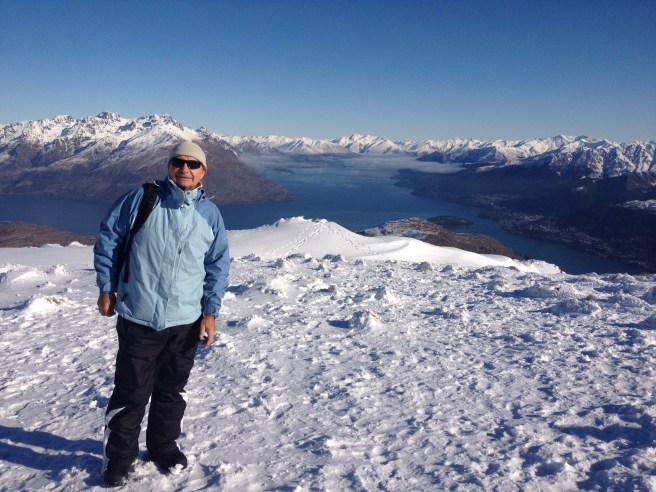 Neil after helicopter ride to the top